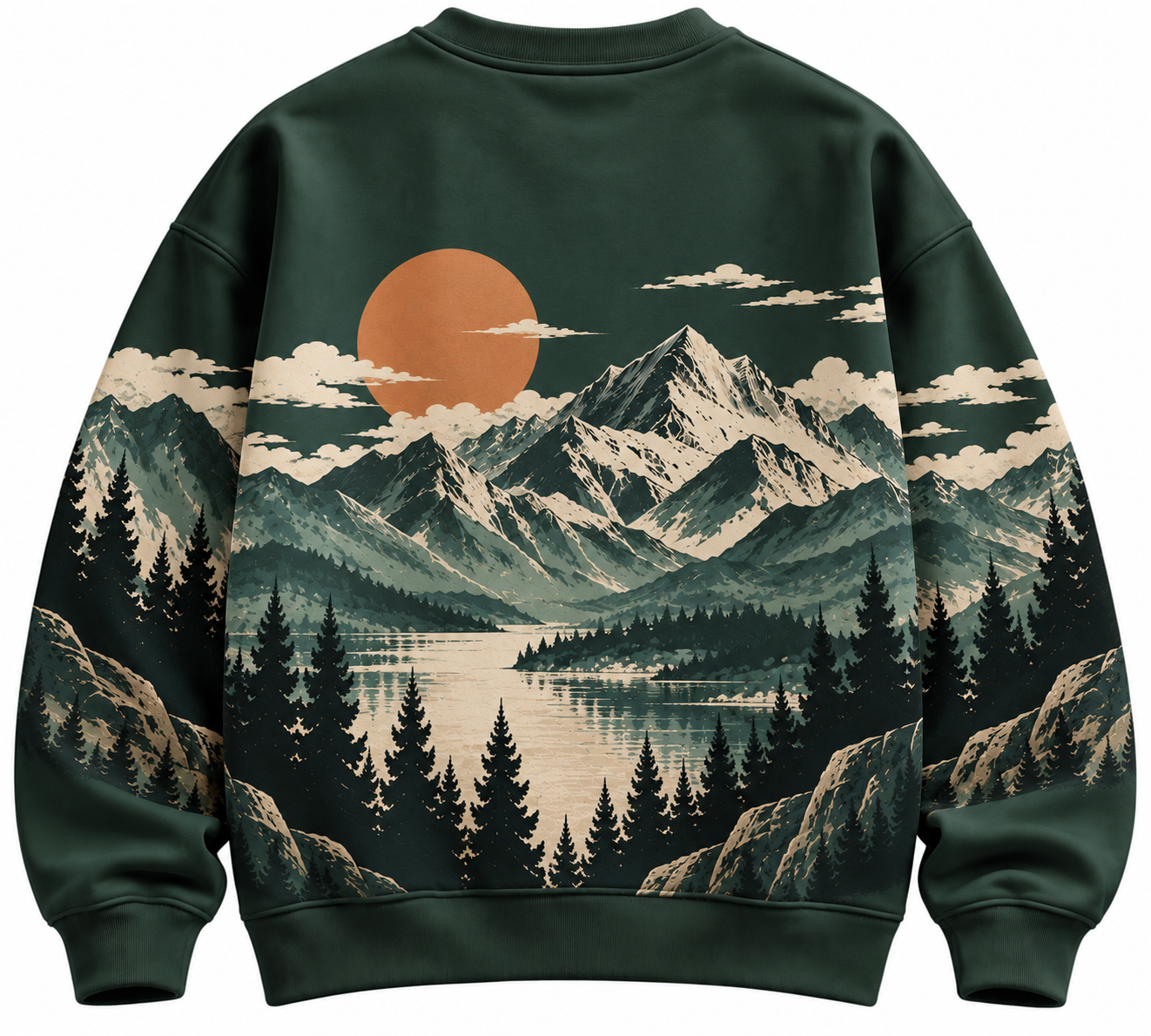 Unisex Alpine Lake Graphic Sweatshirt - Image 2