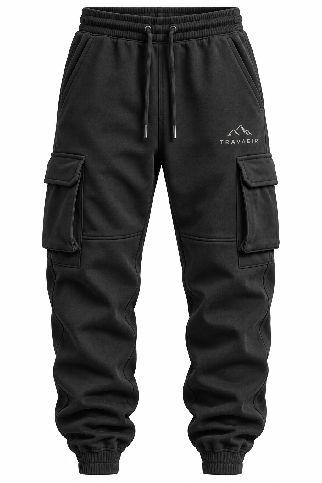 Unisex Black Utility Cargo Joggers