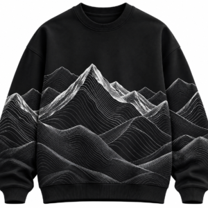 Unisex Topographic Mountain Graphic Sweatshirt