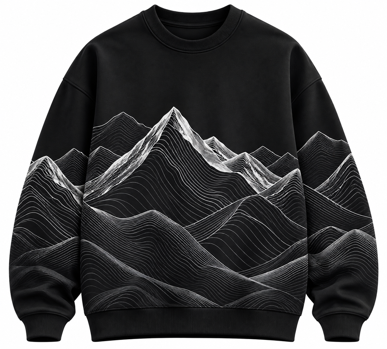 Unisex Topographic Mountain Graphic Sweatshirt