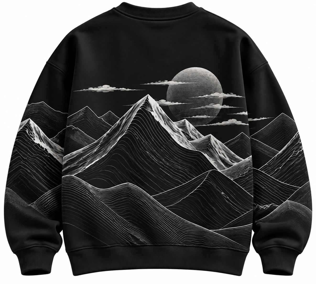 Unisex Topographic Mountain Graphic Sweatshirt - Image 2