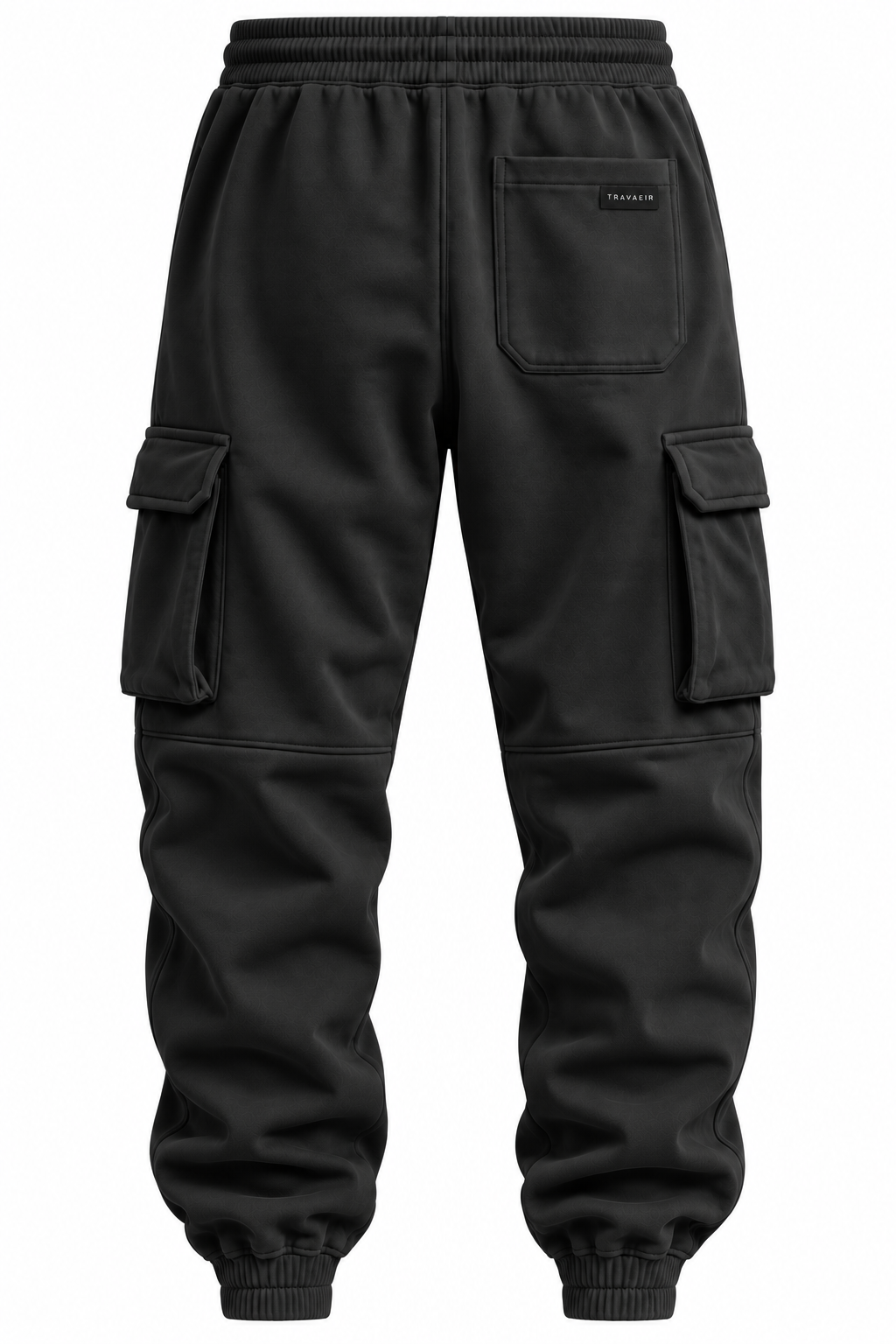 Unisex Black Utility Cargo Joggers - Image 2