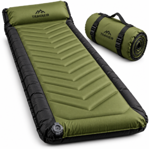 Self-Inflating Camping Mat with Pillow – Insulated Waterproof Sleeping Pad for Hiking & Backpacking