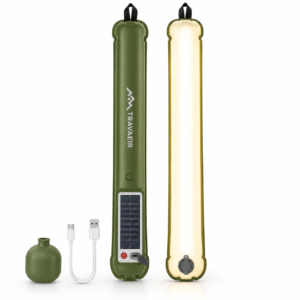 Inflatable Solar Camping Lantern Rechargeable LED Light with Power Bank & Magnetic Mount