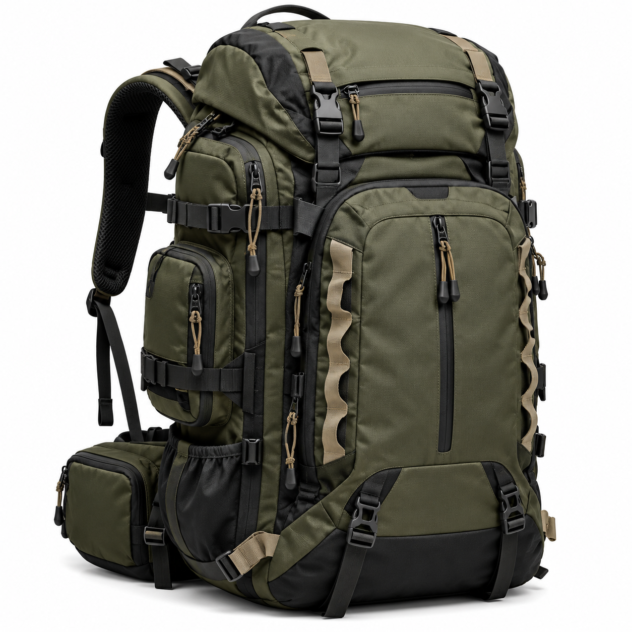 3-in-1 Travel & Camping Backpack – Expandable Hiking Backpack with Detachable Daypack & Waist Bag
