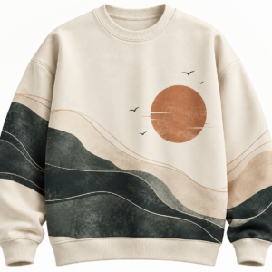 Unisex Abstract Terrain Graphic Sweatshirt