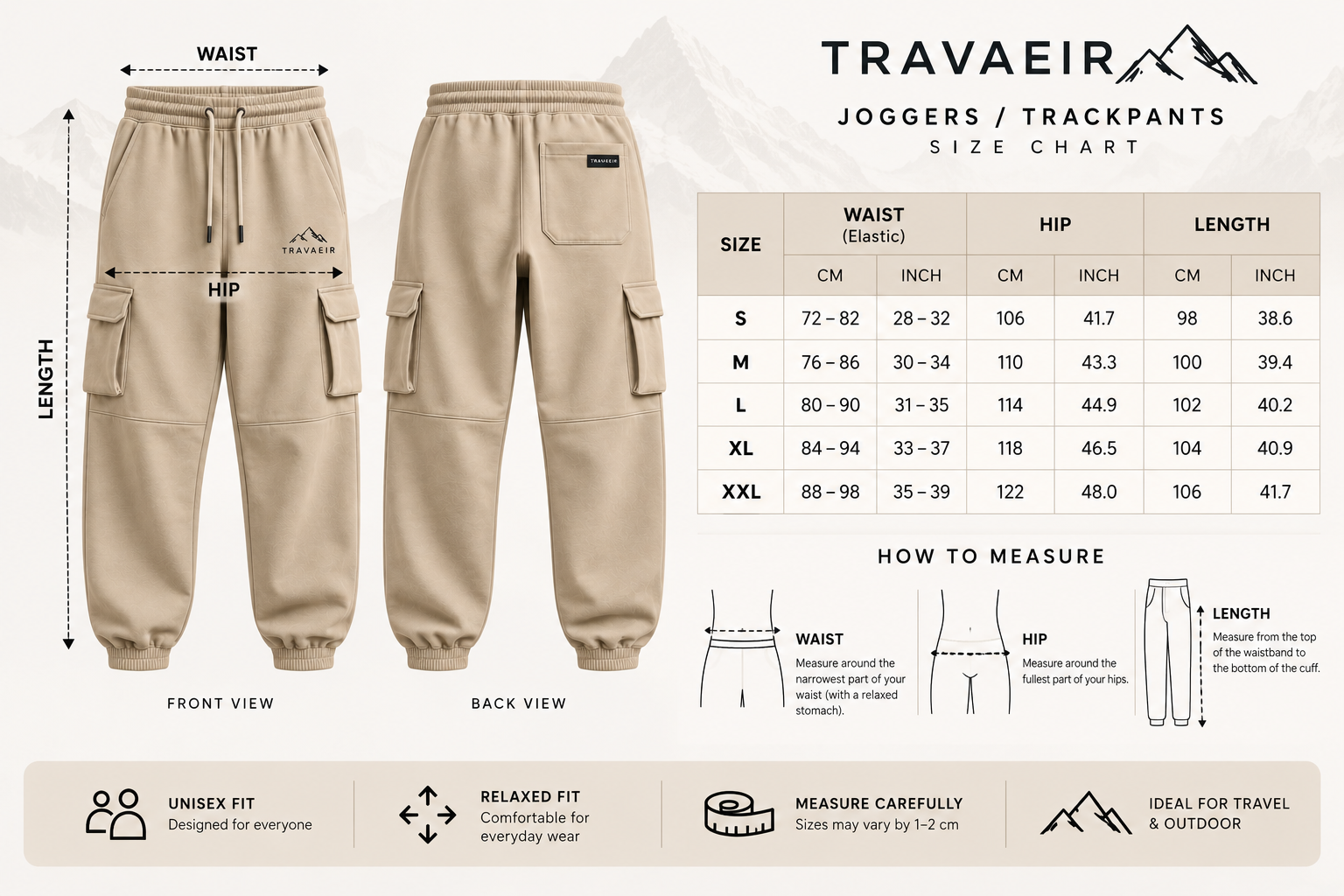 Unisex Black Utility Cargo Joggers - Image 3
